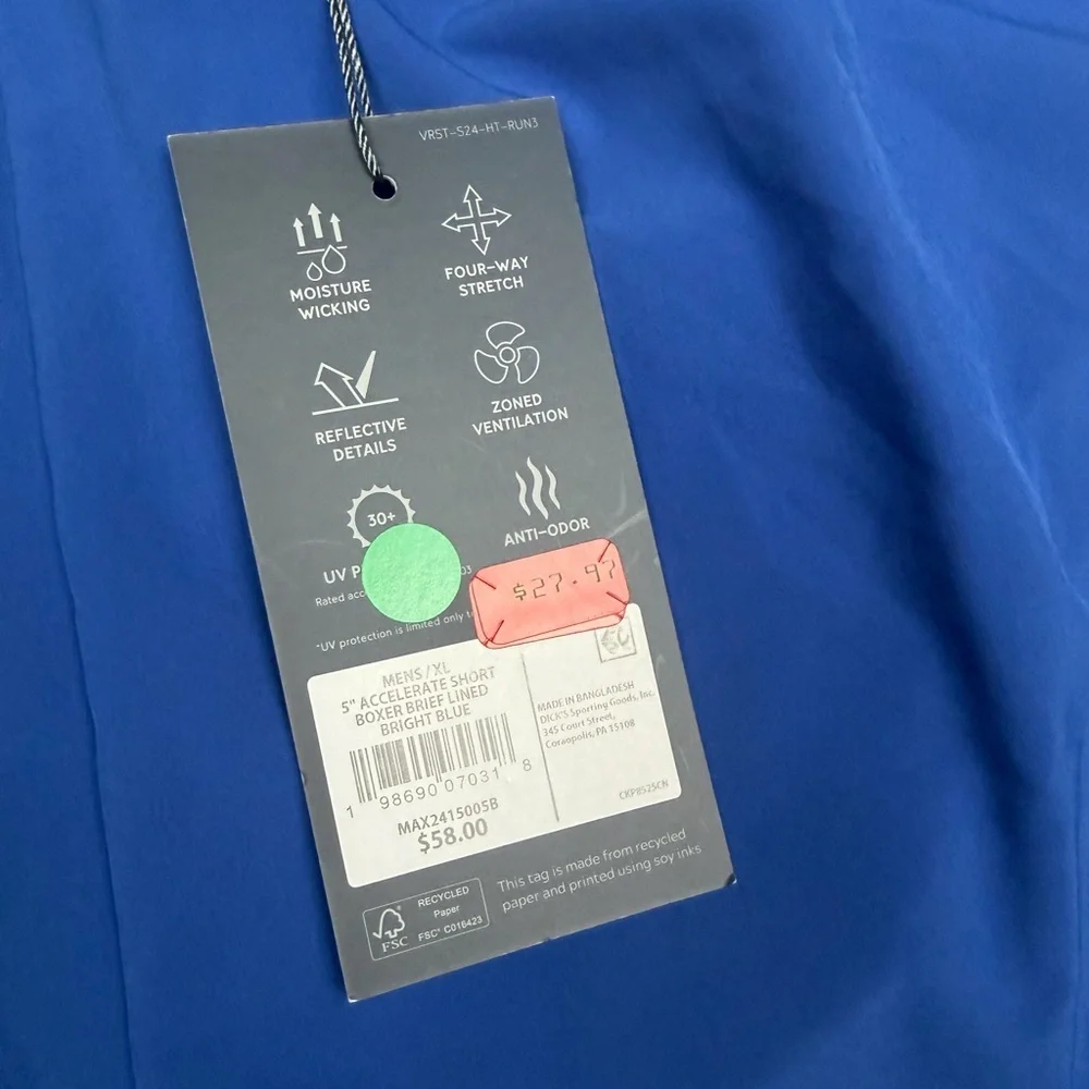 Men's Blue Athletic Shorts New with Tags! - Picture 7 of 8